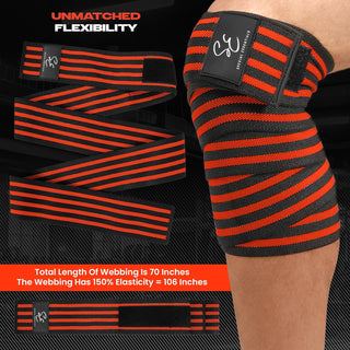 Special Essentials 2 Pack Knee Wraps with Strap for Men & Women 72 Inches