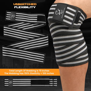Special Essentials 2 Pack Knee Wraps with Strap for Men & Women 72 Inches