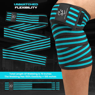 Special Essentials 2 Pack Knee Wraps with Strap for Men & Women 72 Inches
