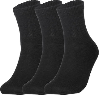 Special Essentials 3 Pairs Cotton Diabetic Ankle Socks - Non-Binding With Extra Wide Top For Men and Women