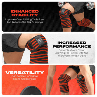 Special Essentials 2 Pack Knee Wraps with Strap for Men & Women 72 Inches
