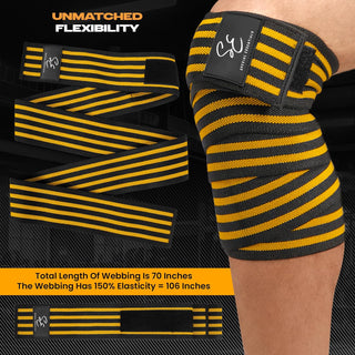 Special Essentials 2 Pack Knee Wraps with Strap for Men & Women 72 Inches