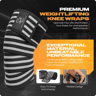 Special Essentials 2 Pack Knee Wraps with Strap for Men & Women 72 Inches
