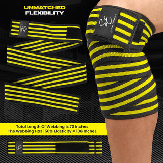 Special Essentials 2 Pack Knee Wraps with Strap for Men & Women 72 Inches