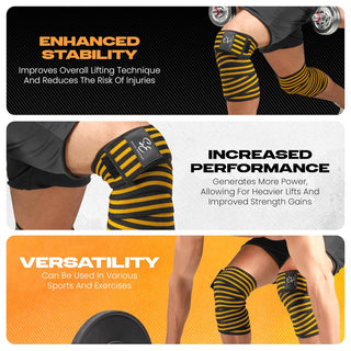 Special Essentials 2 Pack Knee Wraps with Strap for Men & Women 72 Inches