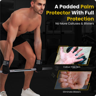 Special Essentials Workout Fingerless Gym Gloves with Non-Slip Padding and Wrist Strap for Men and Women