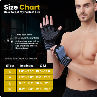 Special Essentials Workout Fingerless Gym Gloves with Non-Slip Padding and Wrist Strap for Men and Women