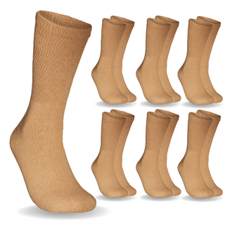 Special Essentials 6 Pairs Cotton Diabetic Socks for Men & Women - Non-Binding Extra Wide Top Neuropathy Socks - Crew Socks