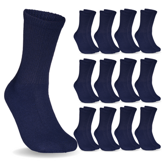 Special Essentials 12 Pairs Cotton Diabetic Socks for Men & Women - Non-Binding Extra Wide Top Neuropathy Socks - Crew Socks