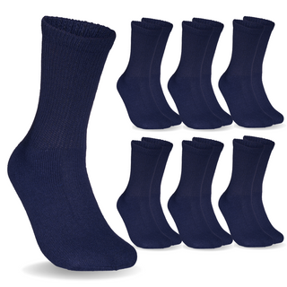 Special Essentials 6 Pairs Cotton Diabetic Socks for Men & Women - Non-Binding Extra Wide Top Neuropathy Socks - Crew Socks
