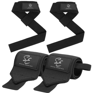 Special Essentials Wrist Straps and Wrist Wraps for Men & Women (2 Pair Bundle)