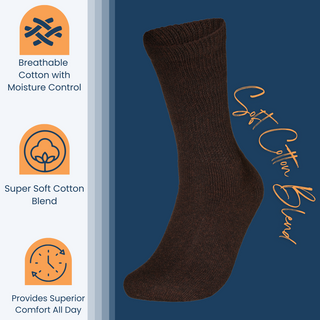 Special Essentials 6 Pairs Cotton Diabetic Socks for Men & Women - Non-Binding Extra Wide Top Neuropathy Socks - Crew Socks