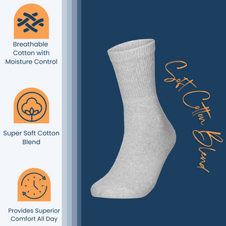 Special Essentials 3 Pairs Cotton Diabetic Ankle Socks - Non-Binding With Extra Wide Top For Men and Women