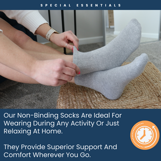 Special Essentials 12 Pairs Cotton Diabetic Ankle Socks - Non-Binding With Extra Wide Top For Men and Women