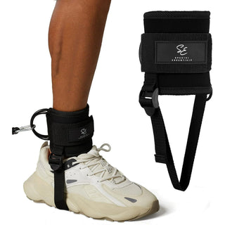 Special Essentials Ankle Cuffs with Adjustable Foot Strap for Cable Machine & Resistance Bands