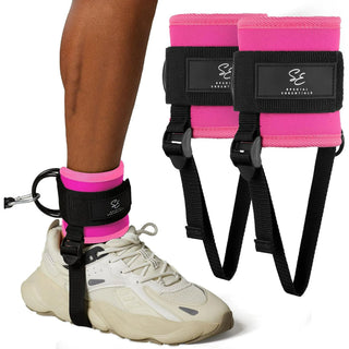 Special Essentials Ankle Cuffs with Adjustable Foot Strap for Cable Machine & Resistance Bands