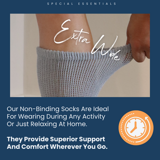 Special Essentials 6 Pairs Non-Binding Diabetic & Circulator Crew Socks For Men & Women - Soft Moisture-Wicking Cotton