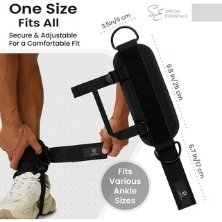 Special Essentials Ankle Cuffs with Adjustable Foot Strap for Cable Machine & Resistance Bands